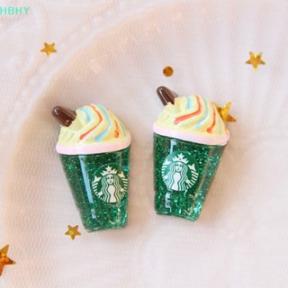 Hb ถ้วยกาแฟเรซิ่น ด้านหลังแบน สําหรับตกแต่งขวดกาแฟ DIY 2 ชิ้น HY