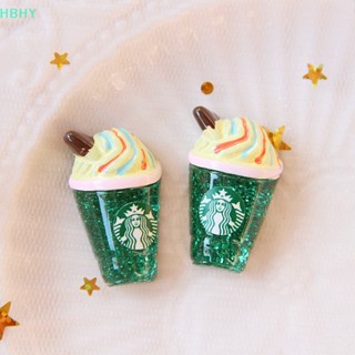 Hb ถ้วยกาแฟเรซิ่น ด้านหลังแบน สําหรับตกแต่งขวดกาแฟ DIY 2 ชิ้น HY