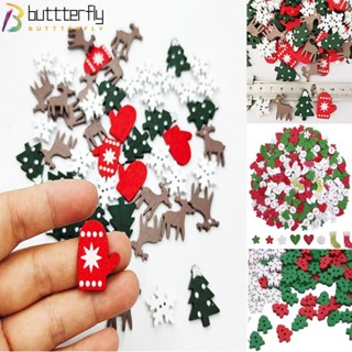 Buttterfly ชิปไม้ รูปเกล็ดหิมะ สําหรับตกแต่งปาร์ตี้คริสต์มาส DIY