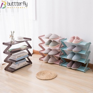 Buttterfly ชั้นวางรองเท้า พลาสติก หลายชั้น คุณภาพสูง ประหยัดพื้นที่ รูปตัว Z สําหรับห้องโถง