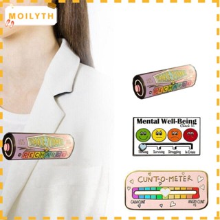 Moilyth เข็มกลัด Pin Artistic Hat Pin My Social เข็มกลัดกระเป๋าเป้สะพายหลัง Pins Funny Social Mood