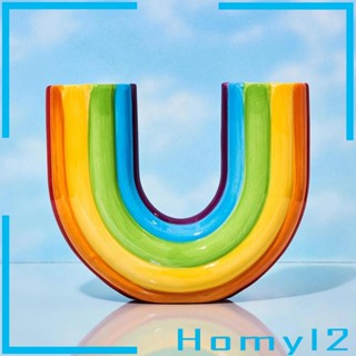 [HOMYL2] แจกันดอกไม้เรซิ่น สีรุ้ง สไตล์มินิมอล สําหรับตกแต่งโต๊ะ ออฟฟิศ