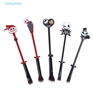 Tuilieyfish แปรงแต่งหน้า ลายการ์ตูนอนิเมะ Nightmare Before Christmas สําหรับเจ้าสาว 5 ชิ้น