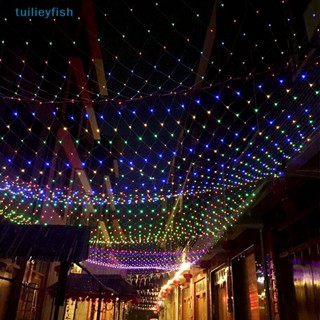 Tuilieyfish สายไฟหิ่งห้อย LED 96 ดวง ขนาด 1.5x1.5 ม. สําหรับตกแต่งคริสต์มาส ปีใหม่ กลางแจ้ง