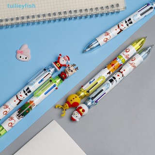 Tuilieyfish ใหม่ ปากกาลูกลื่นเจล ลายการ์ตูนซานตาคลอส 6 สี สุ่มสี