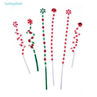 Tuilieyfish จี้กระดิ่ง รูปต้นคริสต์มาส สําหรับตกแต่งบ้าน เทศกาลคริสต์มาส 5 ชิ้น