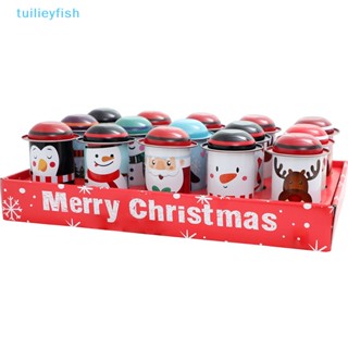 Tuilieyfish กล่องดีบุก ลายคริสต์มาส สําหรับใส่ขนมหวาน 1 ชิ้น