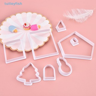 Tuilieyfish ชุดแม่พิมพ์พลาสติก รูปบ้านขนมปังขิง คุกกี้ 3D DIY 8 ชิ้น