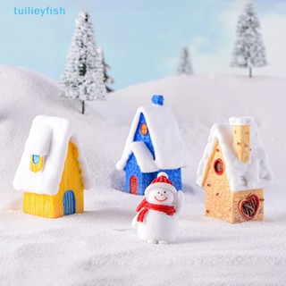 Tuilieyfish ตุ๊กตาเรซิ่น รูปบ้านหิมะ ขนาดเล็ก สําหรับตกแต่งสวน คริสต์มาส