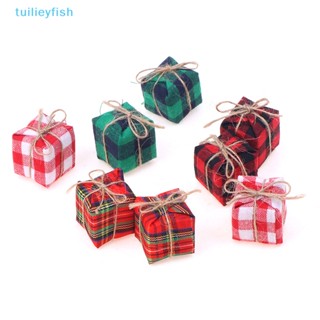 Tuilieyfish ใหม่ กล่องของขวัญ ผ้าฝ้าย ผ้าลินิน สเกล 1/12 สําหรับตกแต่งบ้านตุ๊กตา 2 4 ชิ้น