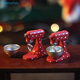 Tuilieyfish โมเดลเครื่องปั่นผสม สีแดง ขนาดเล็ก 1:12 สําหรับตกแต่งบ้านตุ๊กตา คริสต์มาส