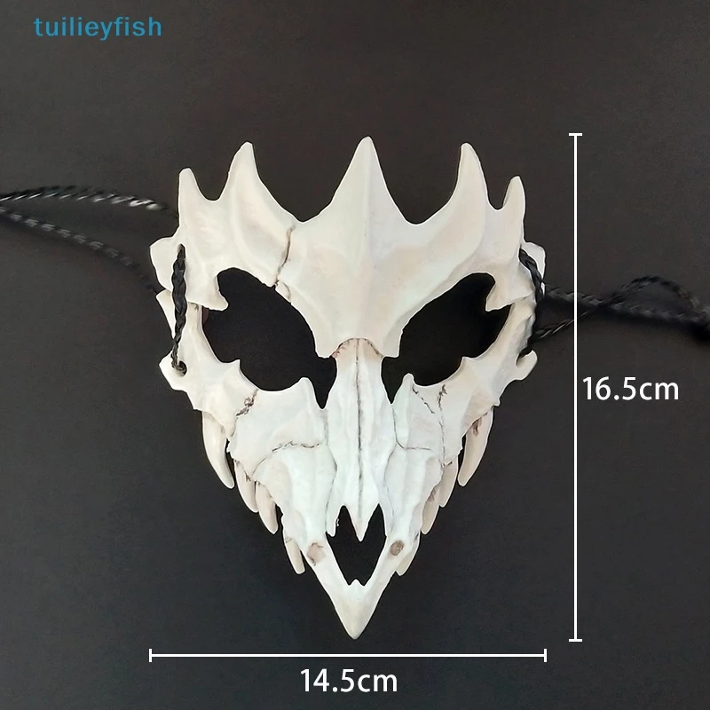 Tuilieyfish Party หน้ากากฟันยาวปีศาจโครงกระดูกหน้ากากครึ่งหน้าหมาป่ามังกรเสือ Houjuu Nue หน้ากากคอสเพลย์ฮาโลวีนเครื่องแต่งกาย Props co thumbnail 3
