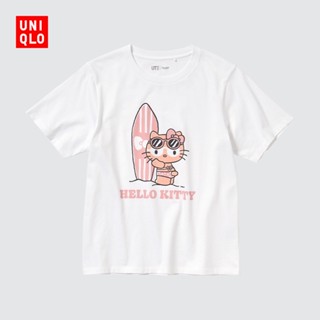 ; ผู้หญิง &amp;#039เสื้อยืดแขนสั้น ผ้าฝ้าย พิมพ์ลาย Sanrio Hello Kitty