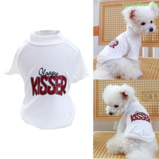 Ran เสื้อยืดแขนสั้น พิมพ์ลายตัวอักษร Bichon Bulldogs 2 ขา แฟชั่นฤดูร้อน สําหรับสัตว์เลี้ยง สุนัข