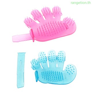 Ran ถุงมือแปรงนวด 5 นิ้ว สําหรับสัตว์เลี้ยง สุนัข แมว 2 แพ็ค