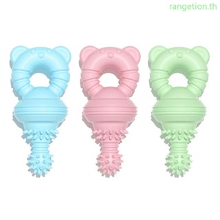 Ran ของเล่นฟันสุนัข TPR หมี ขนาดใหญ่ สีมาการอง ทําความสะอาดฟัน ขนาดกลาง