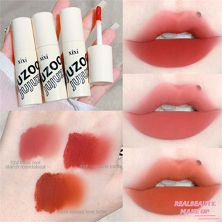 Xixi 5 สี Matte Lip Glaze Mousse Non-Stick CUP ลิปสติกทนทานกันน้ำ Lip และ Gill Dual-Purpose มัลติฟังก์ชั่นเครื่องสำอาง [realbeauty]