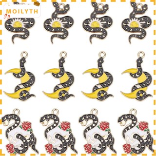 Moilyth เครื่องรางงู ธีมโกธิค 3 แบบ สีดํา ธีมโกธิค สีแดง กุหลาบ เคลือบดวงอาทิตย์ ดวงจันทร์ สีแดง กุหลาบ สําหรับเค้นคอ