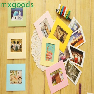 Mxgoods กรอบรูป อัลบั้มรูปภาพ ของขวัญ 10 ชิ้น พร้อมคลิปหนีบไม้ เชือกแขวนผนัง รูปภาพศิลปะ ฟิล์มสี่เหลี่ยม DIY