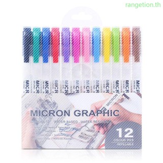 Ran ปากกามาร์กเกอร์ วาดภาพระบายสี เรืองแสง กันน้ํา 12 สี