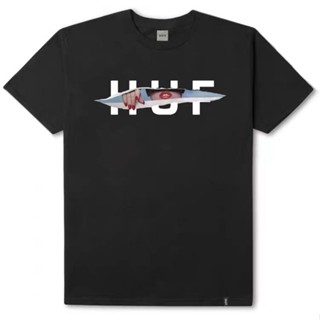 &amp;quot;พร้อมส่ง&amp;quot; เสื้อยืดแขนสั้น ผ้าฝ้าย พิมพ์ลายโลโก้ huf skateboard street wind สําหรับผู้ชาย และผู้หญิง