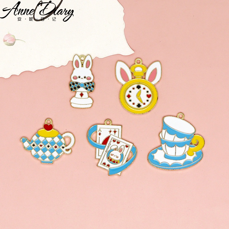 จี้สร้อยคอ ต่างหู รูปการ์ตูนกระต่าย แฮนด์เมด DIY 184 2 ชิ้น ต่อล็อต