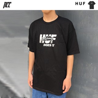  Huf เสื้อยืดแขนสั้น พิมพ์ลายรถยนต์ สไตล์วินเทจ ทรงหลวม แฟชั่น สําหรับคู่รัก