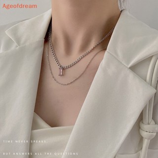 [Ageofdream] สร้อยคอโช้คเกอร์ จี้คริสตัล รูปหัวใจ สีชมพู เครื่องประดับ สําหรับผู้หญิง