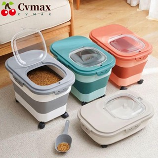 Cvmax กล่องเก็บอาหารสุนัข ข้าวสาร แบบพับได้ กันชื้น ความจุสูง พับได้ สําหรับบ้าน