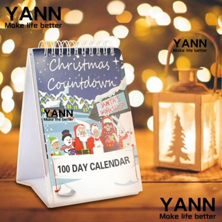 Yann1 ปฏิทินตั้งโต๊ะ นับถอยหลัง ลายสโนว์แมน คริสต์มาส DIY คุณภาพสูง สําหรับตกแต่งบ้าน