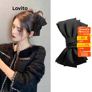 Lovito กิ๊บติดผมลําลอง เรียบง่าย สําหรับผู้หญิง LNA09074 (ปิด สีขาว/เบอร์กันดี/ดํา)