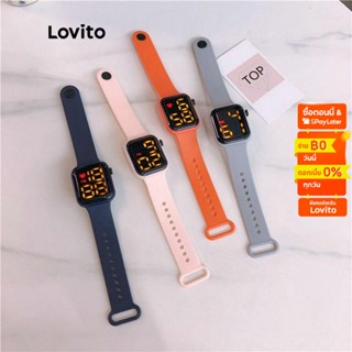 Lovito นาฬิกาดิจิตอลำลอง โครโนกราฟ สีพื้น สำหรับผู้หญิง LNA13083 (แอปริคอท/เทา/ชมพู/ดำ)