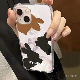 เคสโทรศัพท์มือถือแบบแข็ง กันกระแทก ลายการ์ตูนกระต่ายน่ารัก พร้อมกระจกแต่งหน้า สําหรับ iPhone 7 8 Plus XS XR X XS max 11 12 13 14 11 Pro max 12 Pro 13 Pro max 14 Pro Max เคสป้องกัน