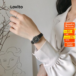 Lovito นาฬิกาข้อมือควอตซ์ โลหะ ลําลอง สําหรับผู้หญิง LNA09023 (สีขาว/ดํา)