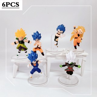 ฟิกเกอร์ Dragon Ball 3 Generation Super Saiyan Blue Goku Super Saiyan Blue Vegeta Super Saiyan Broly Piccolo 6 ชิ้น ต่อชุด