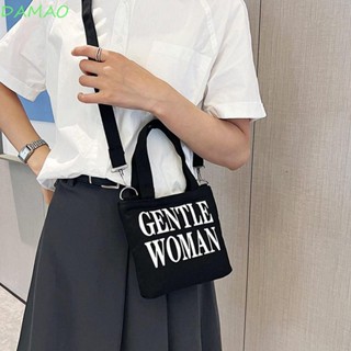 Damao Gentlewoman กระเป๋าสะพายข้าง ผ้าแคนวาส ใบเล็ก ไทย ลําลอง ตัวอักษร กระเป๋าสะพายไหล่ กระเป๋าเดินทาง
