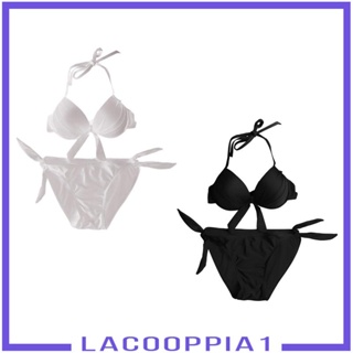 [Lacooppia1] ชุดว่ายน้ําบิกินี่ คอวี แขนกุด เสริมฟองน้ํา สําหรับผู้หญิง