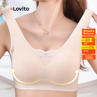 Lovito บราเล็ตต์ ลําลอง บล็อกสี เปลือกหอย รวบรวม สําหรับผู้หญิง LNA15001 (แอปริคอท/ชมพู/ดํา)