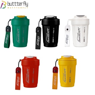 Buttterfly แก้วกาแฟ แบบพกพา พร้อมฝาปิด สองชั้น สําหรับเดินทาง