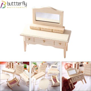 Buttterfly บ้านตุ๊กตาไม้จําลอง ขนาดเล็ก DIY ของเล่นสําหรับถ่ายภาพ ฉากห้องนอน