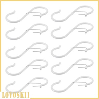 [Lovoski1] ตะขอแขวน รูปตัว S อเนกประสงค์ ทนทาน สําหรับแขวนกระเป๋า ช้อน กระทะ เครื่องประดับ 10 ชิ้น