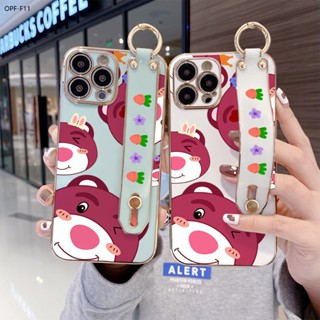 OPPO F11 F9 F7 F5 F1S Find X3 Pro Youth เคสออปโป้ สำหรับ Case Lotso Bear เคส เคสโทรศัพท์ เคสมือถือ Wrist Strap Electroplating TPU Cases