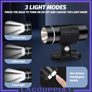 [Lacooppia1] ไฟฉาย LED แบบชาร์จไฟ ปรับมุมได้ 3 โหมด สําหรับวิ่ง เดิน สุนัข เดินป่า