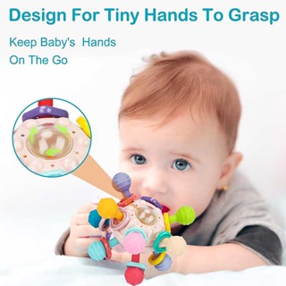 Baby Sensory Teething Teether Toys 6 to 12 Months Baby Teething Ball Toy 0-3 Month Rattle Sensory Infant Toys for Baby