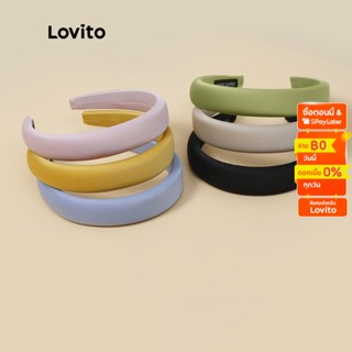 Lovito ที่คาดผมลําลอง แบบเรียบ สําหรับผู้หญิง LNA09345 (สีกากี/เขียวอ่อน/ดํา)