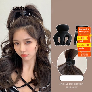 Lovito กิ๊บติดผมลําลอง เรียบง่าย สําหรับผู้หญิง LNA09050 (ปิด สีขาว/ชมพู/ดํา)