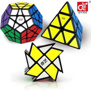 Qiyi ชุดของเล่นลูกบาศก์ พีระมิด Megaminx 3 แพ็ค