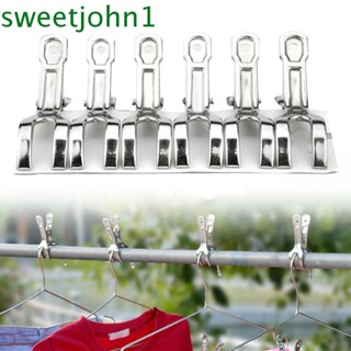 Sweetjohn ที่หนีบผ้า สเตนเลส ขนาดใหญ่ สําหรับหนีบเสื้อโค้ท กางเกงซักผ้า