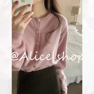 Alice  เสื้อแฟชั่นผู้หญิง เสื้อแขนยาว คลุม ไหมพรม ครอปเสื้อแขนยาว  Trendy fashion Comfortable ins A91K5P4 36Z230909