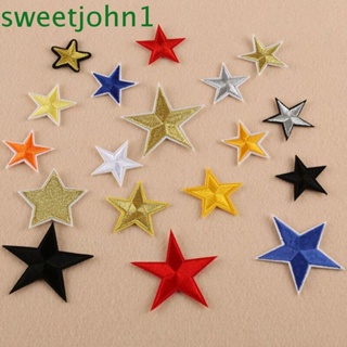 Sweetjohn แผ่นแพทช์ ปักลายดาว สําหรับตกแต่งเสื้อผ้า DIY 10 ชิ้น ต่อล็อต